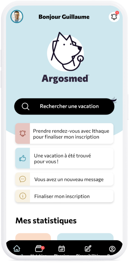 Application mobile Argosmed — vue médecin